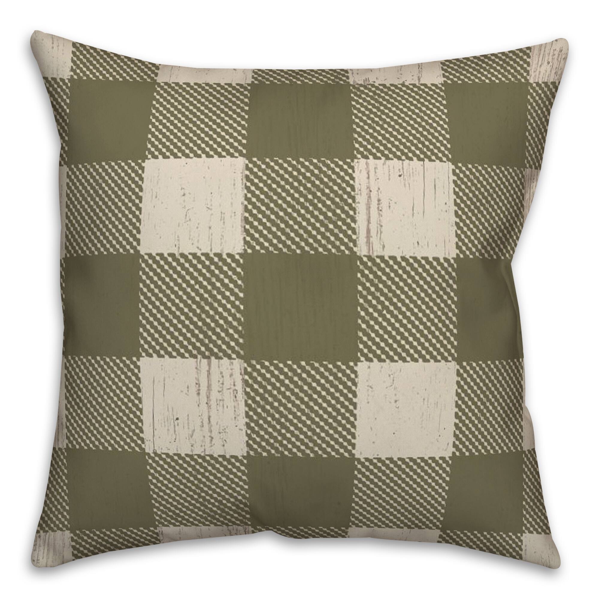 Green Buffalo Check Throw Pillow